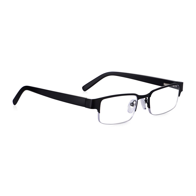 Read Optics Half Frame Reading Glasses | Comfortable, Stylish & Ready-to-Wear | Semi Rimless Reading Glasses, Mens & Womens | Black +3.5